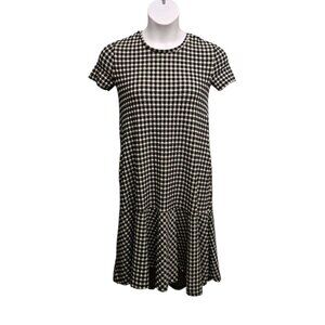 Zara Trafaluc Collections  Womens Small Knit Gingham Check T Shirt Shift Dress